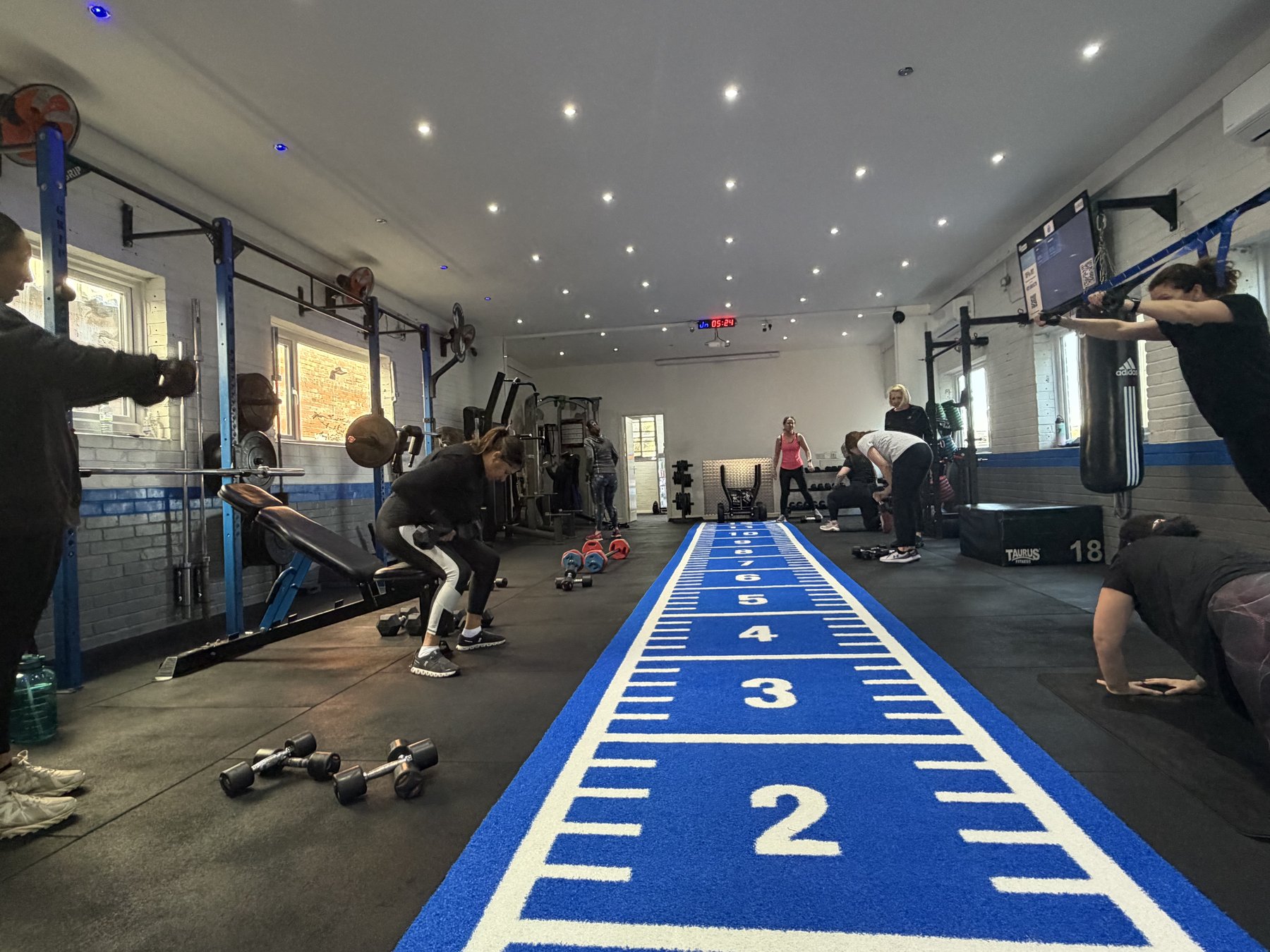 Inside SPS Fitness Halesowen, a private personal training studio with prowler track and weights